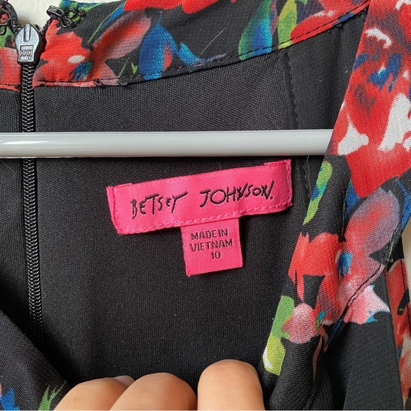 Betsey Johnson Floral Mini Dress Halter Dress size 10 - Picture 2 of 4